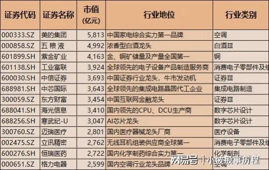 万博体育全站ManBetXA股龙头100强！含科技与医药中国核心优质资产国家队重(图2)
