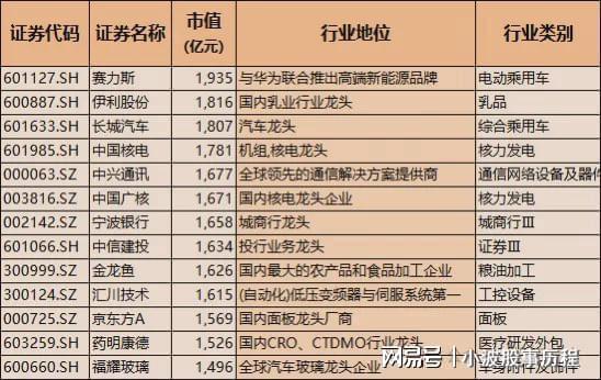 万博体育全站ManBetXA股龙头100强！含科技与医药中国核心优质资产国家队重(图4)